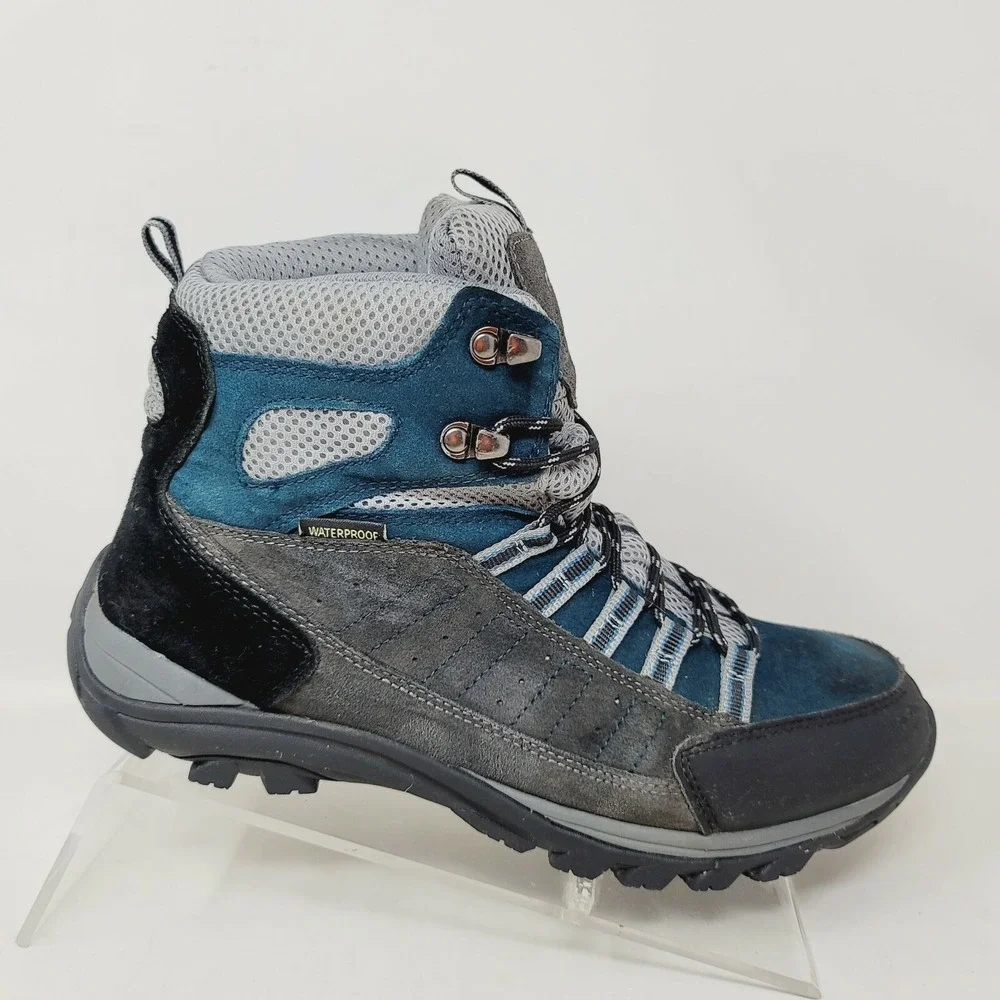 riemot Men's Hiking Boots Size 9 M Waterproof Lightweight Grey Blue RM021
